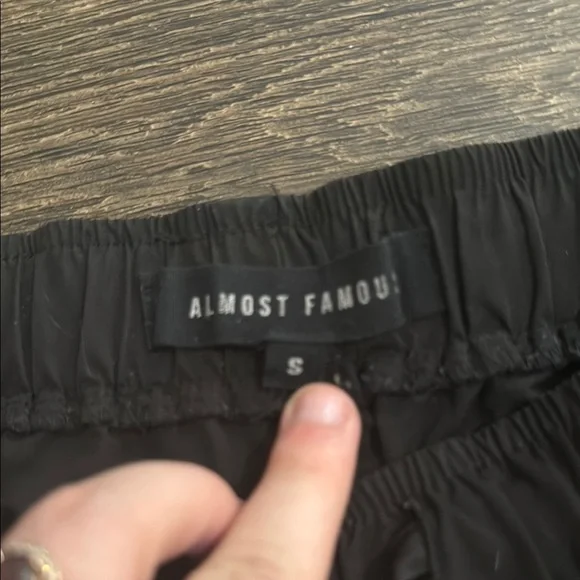 Almost Famous Black Cargo Pants with Elastic Waistband - Picture 2 of 2